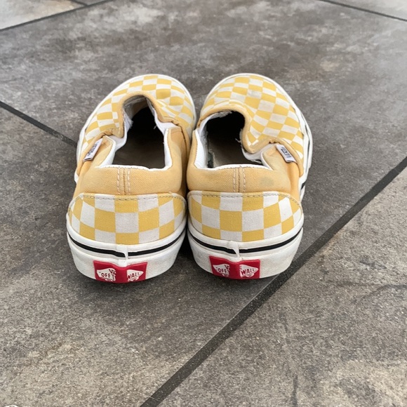 Yellow checkered slip on Vans Womens size 5.0 mens size 3.5 - Picture 4 of 5